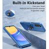 FNTCASE for Samsung Galaxy A15-5G Case: Dual Layer Shockproof Protective Cell Phone Cover with Magnetic Kickstand | Military Grade Drop Proof Protection | Hybrid Matte Textured Rugged Hard Phonecase(Matte Blue)
