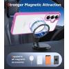 FNTCASE for Samsung Galaxy S26 Case: Clear Anti Yellowing Magnetic Military Grade Drop Protection Cell Phone Cover Compatible with Magsafe – Rugged Shockproof Protective Bumper Transparent Phonecase(C-Pink Magnetic)