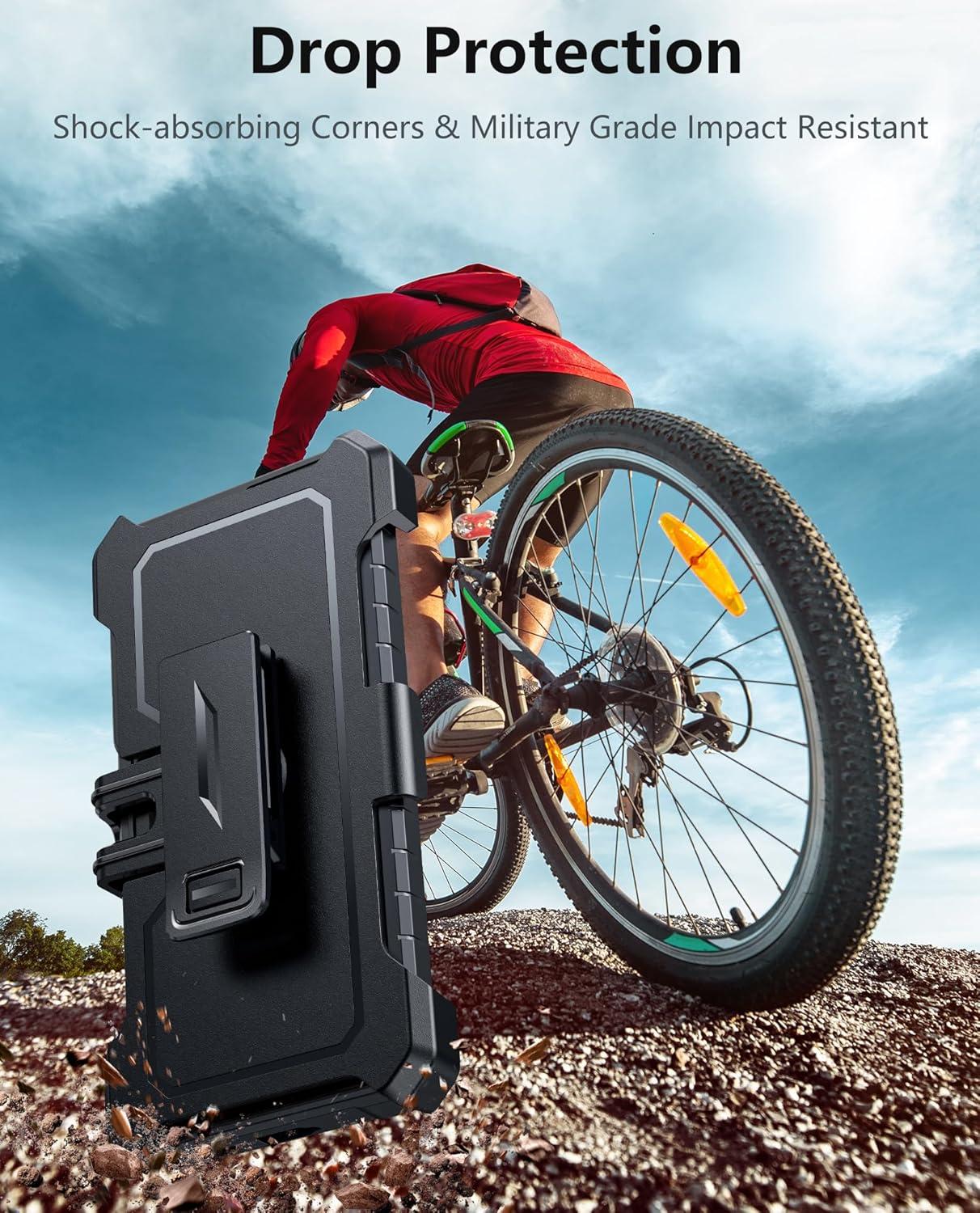 imageFNTCASE for Samsung Galaxy S21Ultra Case Military Grade Rugged Cell Phone Cover with Kickstand Shockproof TPU Protection Bumper Matte Textured Design for Samsung S21 Ultra Cases 68 inches BlackTBlack