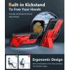 FNTCASE for Samsung Galaxy S21-Ultra Case: Military Grade Rugged Cell Phone Cover with Kickstand | Shockproof TPU Protection Bumper Matte Textured Design for Samsung S21 Ultra Cases 6.8 inches (Black)(Red)