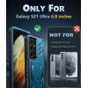 FNTCASE for Samsung Galaxy S21-Ultra Case: Military Grade Rugged Cell Phone Cover with Kickstand | Shockproof TPU Protection Bumper Matte Textured Design for Samsung S21 Ultra Cases 6.8 inches (Black)(Blue)