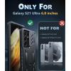 FNTCASE for Samsung Galaxy S21-Ultra Case: Military Grade Rugged Cell Phone Cover with Kickstand | Shockproof TPU Protection Bumper Matte Textured Design for Samsung S21 Ultra Cases 6.8 inches (Black)(Black)