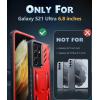 FNTCASE for Samsung Galaxy S21-Ultra Case: Military Grade Rugged Cell Phone Cover with Kickstand | Shockproof TPU Protection Bumper Matte Textured Design for Samsung S21 Ultra Cases 6.8 inches (Black)(Red)
