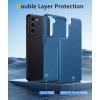 JXVM for Galaxy A32-5G Phone Case: Samsung Galaxy A32 5G Dual Layer Protective Heavy Duty Cover Shockproof Rugged with Non Slip Textured Back – Military Protection Bumper Tough 6.5inch (Black)(Blue)