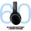 Skullcandy Crusher ANC 2 Wireless Over-Ear Bluetooth Headphones with Multi-Sensory Bass, Active Noise Cancelling, Up to 60 Hours Battery, Microphone for iPhone Android – Hazard(True Black)
