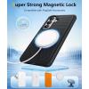 FNTCASE for Samsung Galaxy S26 Case: Military Grade Drop Protection, 14ft Drop Protective, Screen Protector Included, Anti-Slip Texture TPU+PC Dual Layer Shockproof Phone Case Cover (Black)(Black Magnetic)