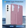 FNTCASE for Samsung Galaxy S26 Case: Military Grade Drop Protection, 14ft Drop Protective, Screen Protector Included, Anti-Slip Texture TPU+PC Dual Layer Shockproof Phone Case Cover (Black)(Pink)