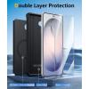 FNTCASE for Samsung Galaxy S26 Case: Military Grade Drop Protection, 14ft Drop Protective, Screen Protector Included, Anti-Slip Texture TPU+PC Dual Layer Shockproof Phone Case Cover (Black)(Black Magnetic)