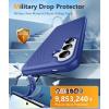 FNTCASE for Samsung Galaxy S26 Case: Military Grade Drop Protection, 14ft Drop Protective, Screen Protector Included, Anti-Slip Texture TPU+PC Dual Layer Shockproof Phone Case Cover (Black)(Navy Blue)