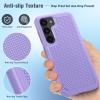 FNTCASE for Samsung Galaxy S26 Case: Military Grade Drop Protection, 14ft Drop Protective, Screen Protector Included, Anti-Slip Texture TPU+PC Dual Layer Shockproof Phone Case Cover (Black)(Light Purple)