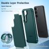 FNTCASE for Samsung Galaxy S26 Case: Military Grade Drop Protection, 14ft Drop Protective, Screen Protector Included, Anti-Slip Texture TPU+PC Dual Layer Shockproof Phone Case Cover (Black)(Green)