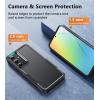 FNTCASE for Samsung Galaxy S26 Case: Military Grade Drop Protection, 14ft Drop Protective, Screen Protector Included, Anti-Slip Texture TPU+PC Dual Layer Shockproof Phone Case Cover (Black)(A-Matte Black)