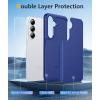 FNTCASE for Samsung Galaxy S26 Case: Military Grade Drop Protection, 14ft Drop Protective, Screen Protector Included, Anti-Slip Texture TPU+PC Dual Layer Shockproof Phone Case Cover (Black)(Navy Blue)
