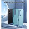 FNTCASE for Samsung Galaxy S26 Case: Military Grade Drop Protection, 14ft Drop Protective, Screen Protector Included, Anti-Slip Texture TPU+PC Dual Layer Shockproof Phone Case Cover (Black)(Matte Mint Green)