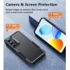 FNTCASE for Samsung Galaxy S26 Case: Military Grade Drop Protection, 14ft Drop Protective, Screen Protector Included, Anti-Slip Texture TPU+PC Dual Layer Shockproof Phone Case Cover (Black)(Matte Black)