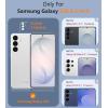 FNTCASE for Samsung Galaxy S26 Case: Military Grade Drop Protection, 14ft Drop Protective, Screen Protector Included, Anti-Slip Texture TPU+PC Dual Layer Shockproof Phone Case Cover (Black)(White)