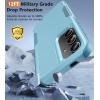 FNTCASE for Samsung Galaxy S26 Case: Military Grade Drop Protection, 14ft Drop Protective, Screen Protector Included, Anti-Slip Texture TPU+PC Dual Layer Shockproof Phone Case Cover (Black)(A-Matte Mint Green)