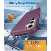 FNTCASE for Samsung Galaxy S26 Case: Military Grade Drop Protection, 14ft Drop Protective, Screen Protector Included, Anti-Slip Texture TPU+PC Dual Layer Shockproof Phone Case Cover (Black)(Burgundy)