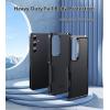 FNTCASE for Samsung Galaxy S26 Case: Military Grade Drop Protection, 14ft Drop Protective, Screen Protector Included, Anti-Slip Texture TPU+PC Dual Layer Shockproof Phone Case Cover (Black)(A-Matte Black)