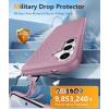 FNTCASE for Samsung Galaxy S26 Case: Military Grade Drop Protection, 14ft Drop Protective, Screen Protector Included, Anti-Slip Texture TPU+PC Dual Layer Shockproof Phone Case Cover (Black)(Pink)