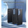 FNTCASE for Samsung Galaxy S26 Case: Military Grade Drop Protection, 14ft Drop Protective, Screen Protector Included, Anti-Slip Texture TPU+PC Dual Layer Shockproof Phone Case Cover (Black)(Matte Black)