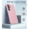 FNTCASE for Samsung Galaxy S26 Case: Military Grade Drop Protection, 14ft Drop Protective, Screen Protector Included, Anti-Slip Texture TPU+PC Dual Layer Shockproof Phone Case Cover (Black)(Sakura Pink)