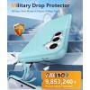 FNTCASE for Samsung Galaxy S26 Case: Military Grade Drop Protection, 14ft Drop Protective, Screen Protector Included, Anti-Slip Texture TPU+PC Dual Layer Shockproof Phone Case Cover (Black)(Teal)