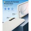 FNTCASE for Samsung Galaxy S26 Case: Military Grade Drop Protection, 14ft Drop Protective, Screen Protector Included, Anti-Slip Texture TPU+PC Dual Layer Shockproof Phone Case Cover (Black)(White)