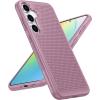 FNTCASE for Samsung Galaxy S26 Case: Military Grade Drop Protection, 14ft Drop Protective, Screen Protector Included, Anti-Slip Texture TPU+PC Dual Layer Shockproof Phone Case Cover (Black)(Pink)