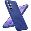 FNTCASE for Samsung Galaxy S26 Case: Military Grade Drop Protection, 14ft Drop Protective, Screen Protector Included, Anti-Slip Texture TPU+PC Dual Layer Shockproof Phone Case Cover (Black)(Navy Blue)