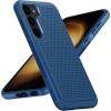 FNTCASE for Samsung Galaxy S26 Case: Military Grade Drop Protection, 14ft Drop Protective, Screen Protector Included, Anti-Slip Texture TPU+PC Dual Layer Shockproof Phone Case Cover (Black)(Blue)