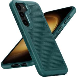 FNTCASE for Samsung Galaxy S26 Case: Military Grade Drop Protection, 14ft Drop Protective, Screen Protector Included, Anti-Slip Texture TPU+PC Dual Layer Shockproof Phone Case Cover (Black)(Green)