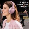 Hybrid Active Noise Cancelling Bluetooth 6.0 Headphones 120H Playtime 6 ENC Clear Call Mic, Over Ear Headphones Wireless with Hi-Res Audio Comfort Earcup Low Latency ANC Headphone for Workout Travel(Rose Gold)