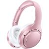 Hybrid Active Noise Cancelling Bluetooth 6.0 Headphones 120H Playtime 6 ENC Clear Call Mic, Over Ear Headphones Wireless with Hi-Res Audio Comfort Earcup Low Latency ANC Headphone for Workout Travel(Rose Gold)