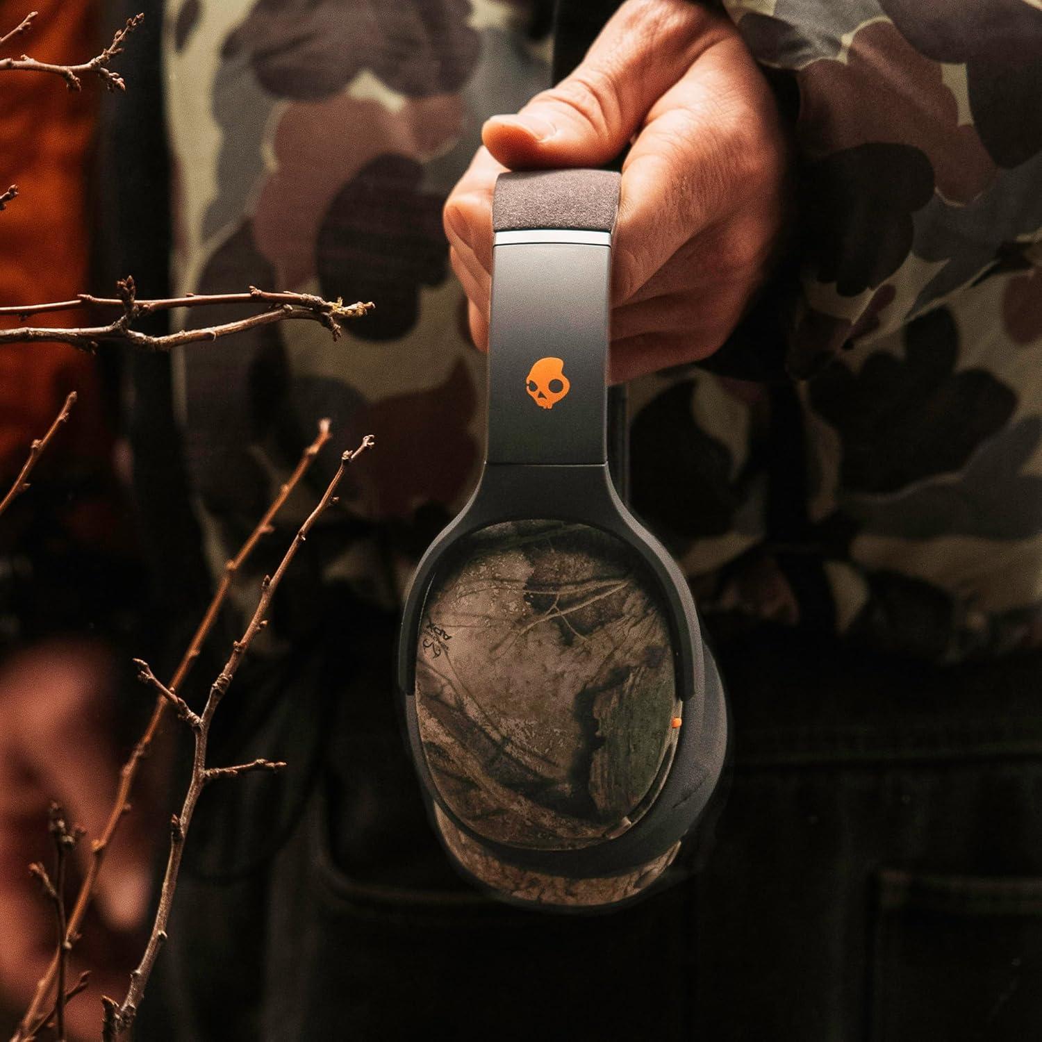 imageSkullcandy Crusher Evo Wireless Bluetooth Headphones with MultiSensory Bass Noise Isolating OverEar Fit Up to 40 Hours Battery Microphone for iPhone Android PrimerRealtree APX BlackOrange