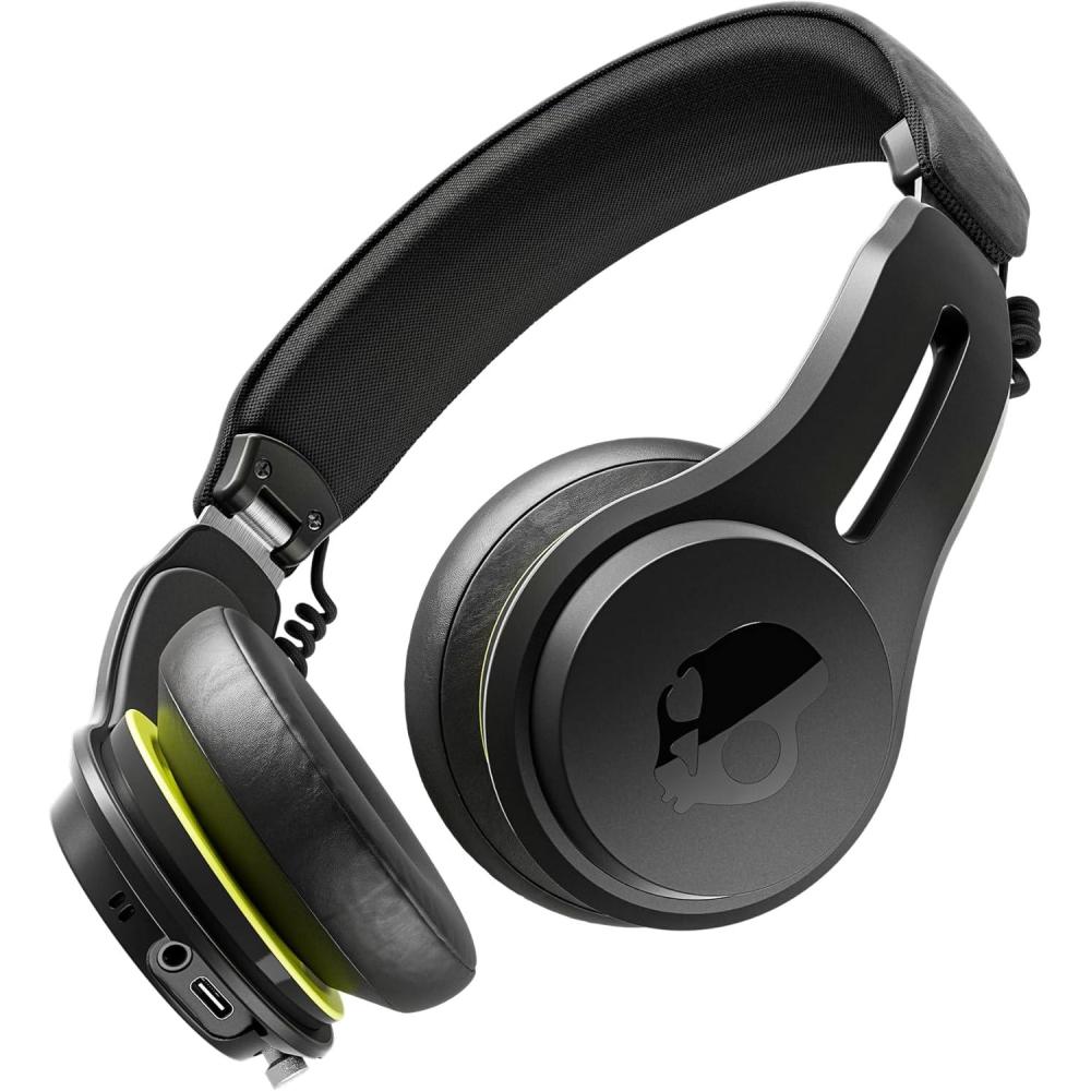 imageSkullcandy Icon ANC Wireless OnEar Bluetooth Headphones Active Noise Cancelling 60 Hours Battery Sweat Water Resistant Foldable Durable Travel Ready Microphone for iPhone Android  BoneTrue Black