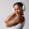 Skullcandy Crusher Evo Wireless Bluetooth Headphones with Multi-Sensory Bass, Noise Isolating Over-Ear Fit, Up to 40 Hours Battery, Microphone for iPhone Android – Primer(Bone)