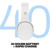 Skullcandy Crusher Evo Wireless Bluetooth Headphones with Multi-Sensory Bass, Noise Isolating Over-Ear Fit, Up to 40 Hours Battery, Microphone for iPhone Android – Primer(Bone)