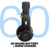 Skullcandy Icon ANC Wireless On-Ear Bluetooth Headphones, Active Noise Cancelling, 60 Hours Battery, Sweat Water Resistant, Foldable Durable Travel Ready, Microphone for iPhone Android – Bone(True Black)