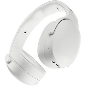 Skullcandy Crusher Evo Wireless Bluetooth Headphones with Multi-Sensory Bass, Noise Isolating Over-Ear Fit, Up to 40 Hours Battery, Microphone for iPhone Android – Primer(Bone)