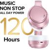 Hybrid Active Noise Cancelling Headphones 120H Long Playtime, 6 ENC Mic, Wireless Over-Ear Bluetooth 6.0 Headphones,Hi-Res Audio, Memory Foam Earcup, Transparency Mode ANC Headphone for Travel Office(Rose Gold)
