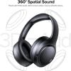 Hybrid Active Noise Cancelling Headphones 120H Long Playtime, 6 ENC Mic, Wireless Over-Ear Bluetooth 6.0 Headphones,Hi-Res Audio, Memory Foam Earcup, Transparency Mode ANC Headphone for Travel Office(Classic Black)