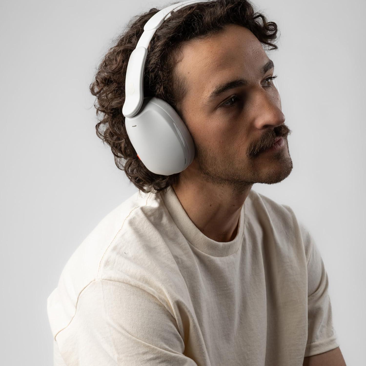 imageSkullcandy Hesh 360 Wireless OverEar Bluetooth Headphones Up to 100 Hours Battery Noise Isolating Fit FlatFolding Collapsible Design Microphone iPhone Android BoneBone