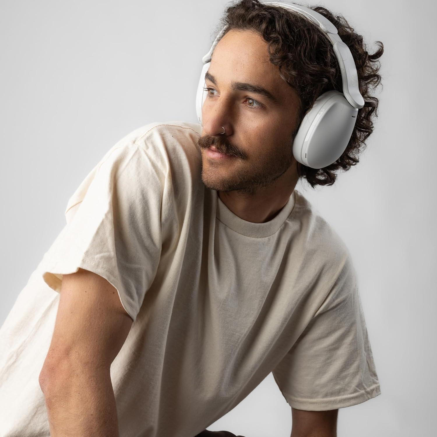 imageSkullcandy Hesh 360 Wireless OverEar Bluetooth Headphones Up to 100 Hours Battery Noise Isolating Fit FlatFolding Collapsible Design Microphone iPhone Android BoneBone