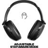 Skullcandy Hesh 360 Wireless Over-Ear Bluetooth Headphones, Up to 100 Hours Battery, Noise Isolating Fit, Flat-Folding Collapsible Design, Microphone iPhone Android – Bone(True Black)