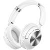 TAGRY Hybrid Active Noise Cancelling Headphones 100H Playtime Wireless Over Ear Bluetooth Headphone with Fast Charging Hi-Res Audio Comfort Earcups Headsets for Travel Home Office Phone PC Black(White)