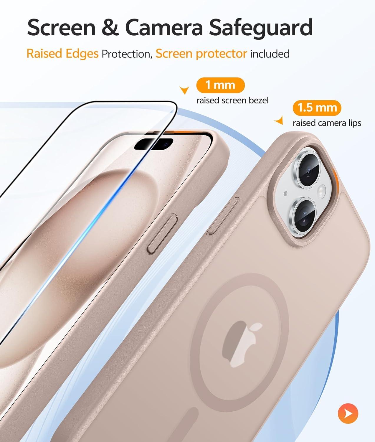 imageFNTCASE for Google Pixel 10a Case Compatible with Magsafe Translucent Matte Cases with Screen Protector Military Grade Shockproof Protective Magnetic Phone Cover for Pixel 10A BlackDesert Gold
