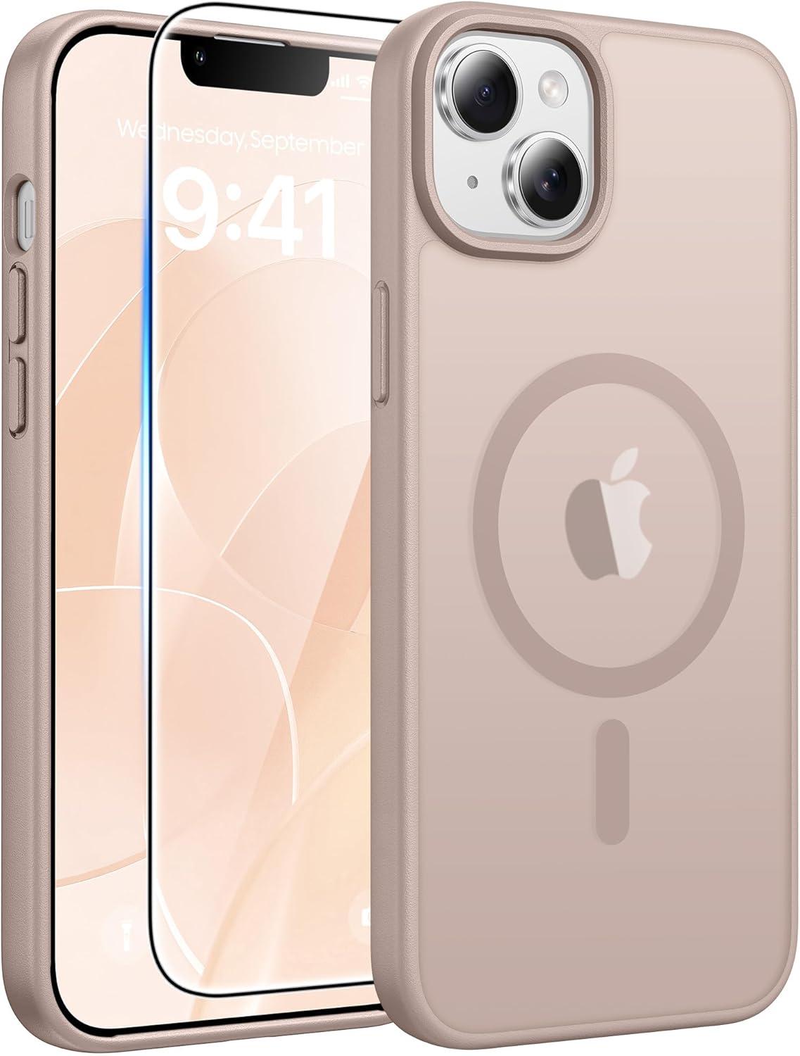 imageFNTCASE for Google Pixel 10a Case Compatible with Magsafe Translucent Matte Cases with Screen Protector Military Grade Shockproof Protective Magnetic Phone Cover for Pixel 10A BlackDesert Gold