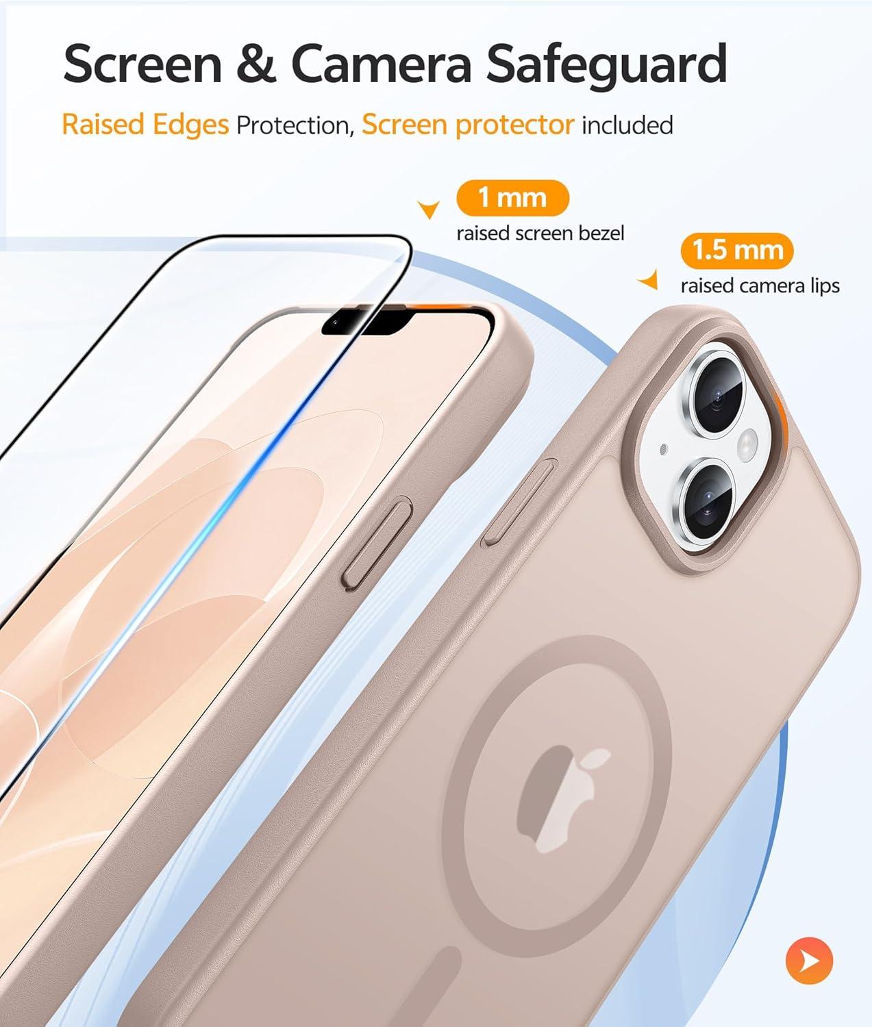 imageFNTCASE for Google Pixel 10a Case Compatible with Magsafe Translucent Matte Cases with Screen Protector Military Grade Shockproof Protective Magnetic Phone Cover for Pixel 10A BlackDesert Gold
