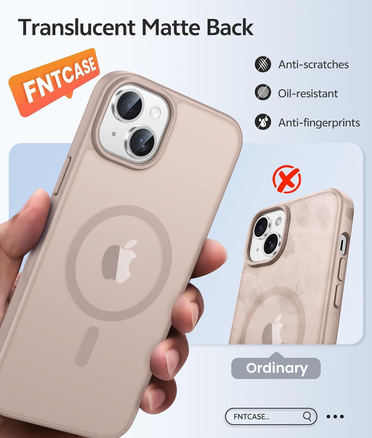 imageFNTCASE for Google Pixel 10a Case Compatible with Magsafe Translucent Matte Cases with Screen Protector Military Grade Shockproof Protective Magnetic Phone Cover for Pixel 10A BlackDesert Gold